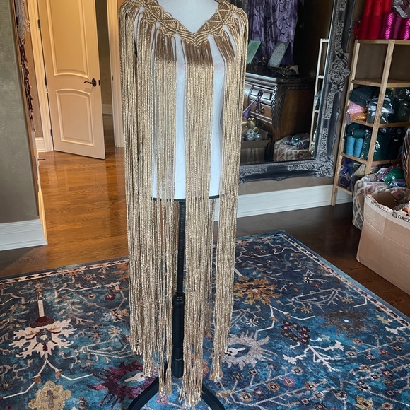 Extra Long Handmade Macrame Poncho - Picture 2 of 13